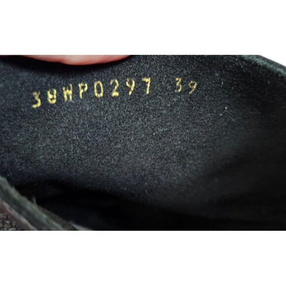 Maison Martin Margiela Black Lizard Embossed Ankle Heels Size 39 US 8.5 Open Toe - Picture 12 of 16